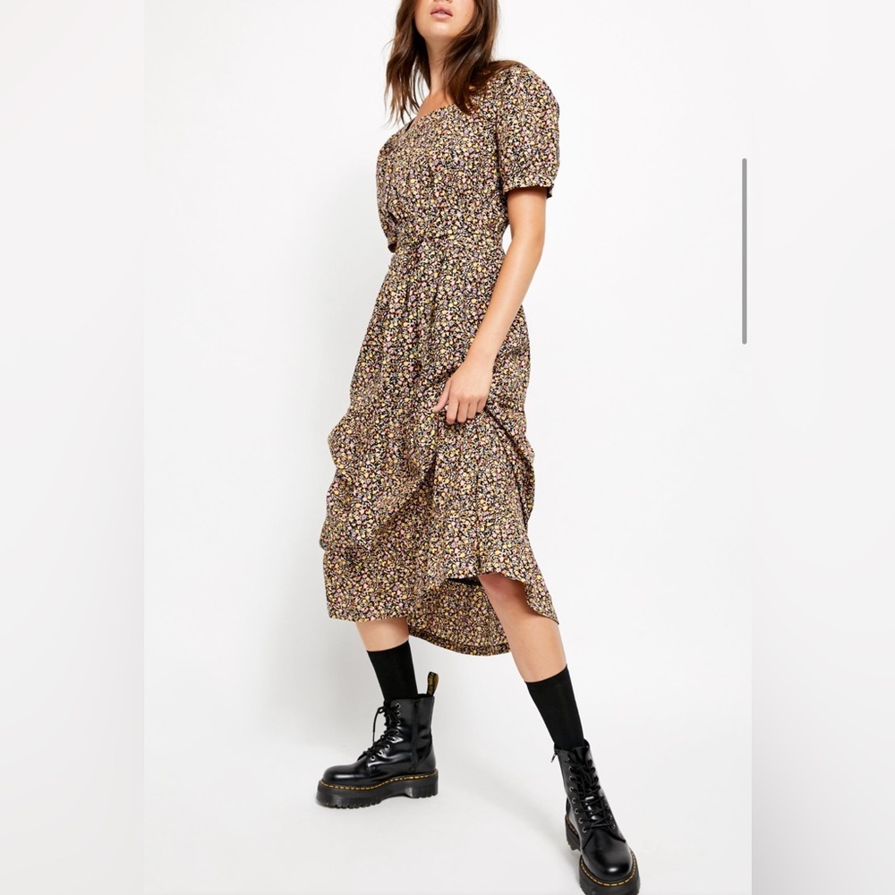 Free People Size XL Romantic Tiered Heartlands Midi Dress EUC